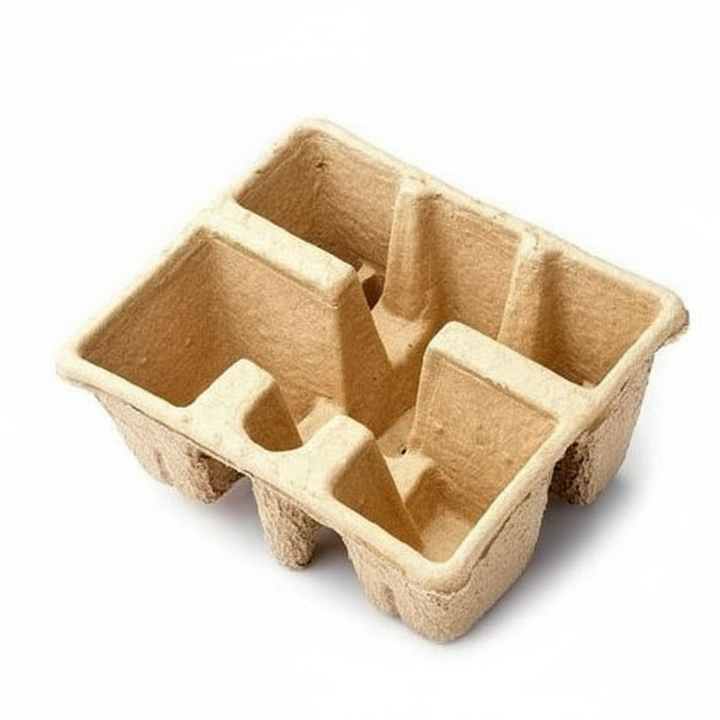 Moulded Pulp 4-Cup Drink Carrier 1 Moulded Pulp 4-Cup Drink Carrier